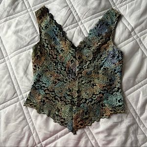 Vintage y2K Cache multi color floral tank top